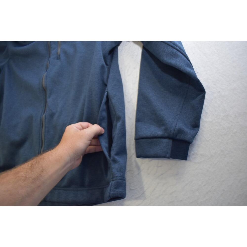 Izod Fleece SoftShell Jacket Hooded Full Zip Blue Performance Mens Size XL - Picture 6 of 8